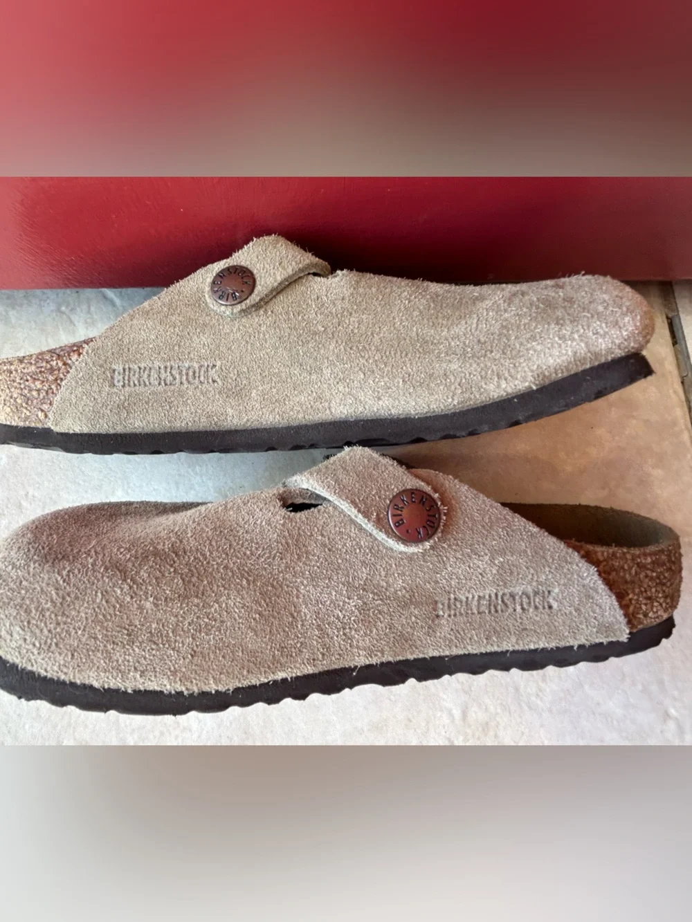 BIRKENSTOCK Kids s30eu Suede ‘Boston’ Clog - Taupe Beige-LOOK NEW!-retail $115